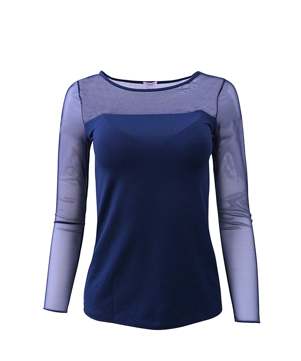EGI Luxury Modal Women's Tulle Top Long Sleeved. Proudly Made in Italy.