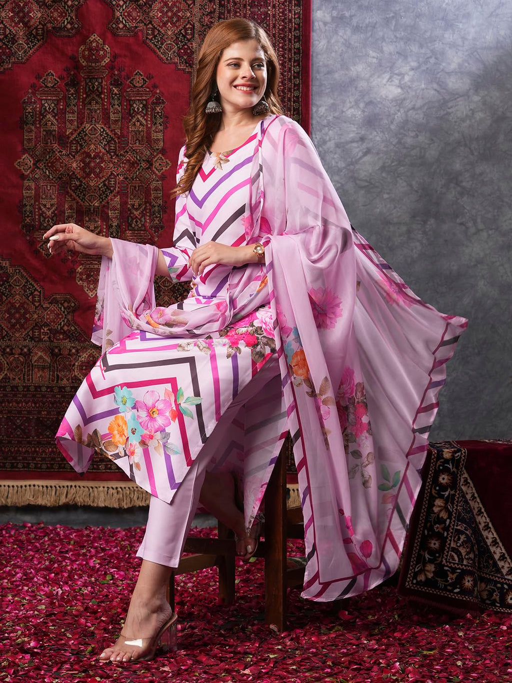 Anni Designer Women'S Rayon Blend Casual Style Kurta Pant With Dupatta