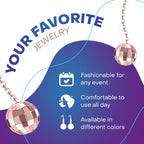 Rave Envy Disco Ball Earrings for Women - 70's Halloween Earrings Women's Costume Accessories - Choice of Color (Rose Gold)