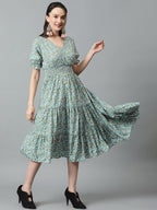 Kotty WomenS Fit And Flare Printed Multicolor Dress