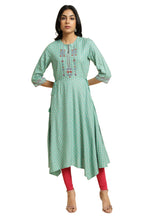 W For Woman Viscose Regular Kurta (23Few19081-120343_Light Green_16