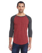 Unisex Triblend 34-Sleeve Raglan - cRM cRD BLK TRB - 3XL(D0102H7NP2X)