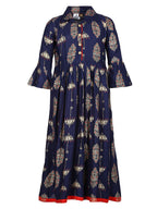 Aarika Girls cotton a line Salwar Suit (KURTI-113-Navy-32)