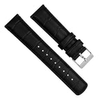 19mm Black - BARTON Alligator Grain - Quick Release Leather Watch Bands
