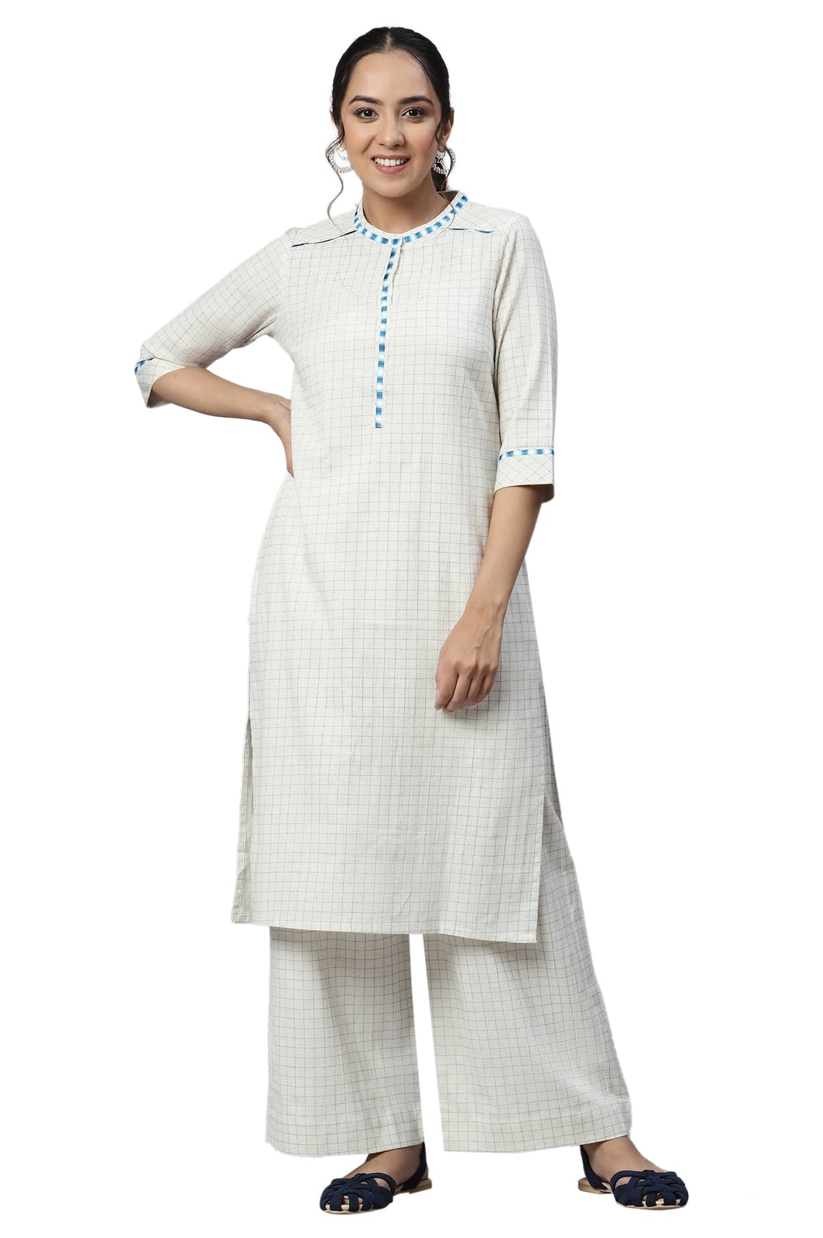 Aurelia Women Natural Printed Cotton Flax Kurta And Straight Palazzo_22Auas13386-504118_Xl