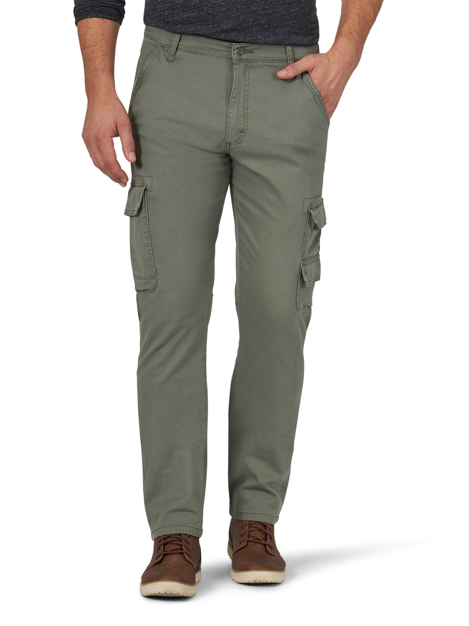 Wrangler Authentics mens Regular Tapered Cargo Pants, Dusty Olive, 34W x 34L US