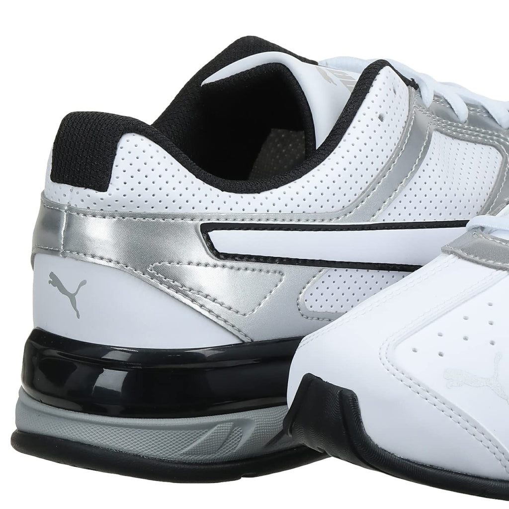 PUMA Men's TAZON 6 FM Cross Training Sneaker, Puma White-Puma Silver-Puma Black, 10.5