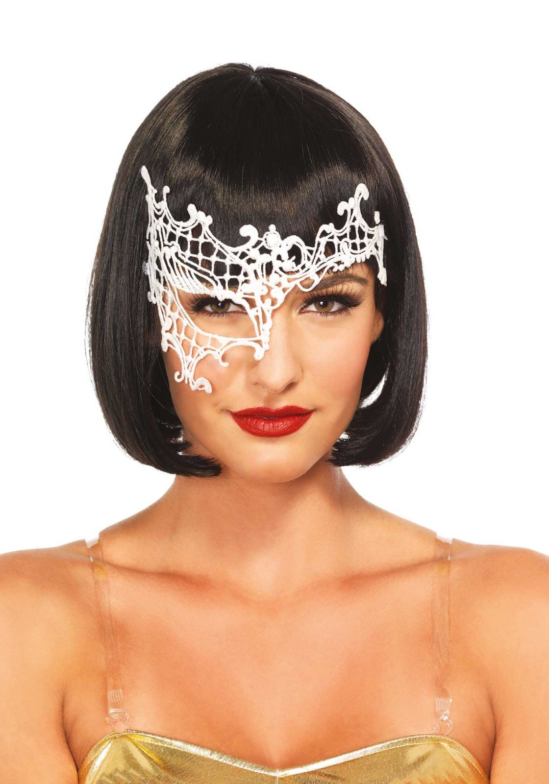 Morris Costumes UA3734WT Daring Venetian White Mask