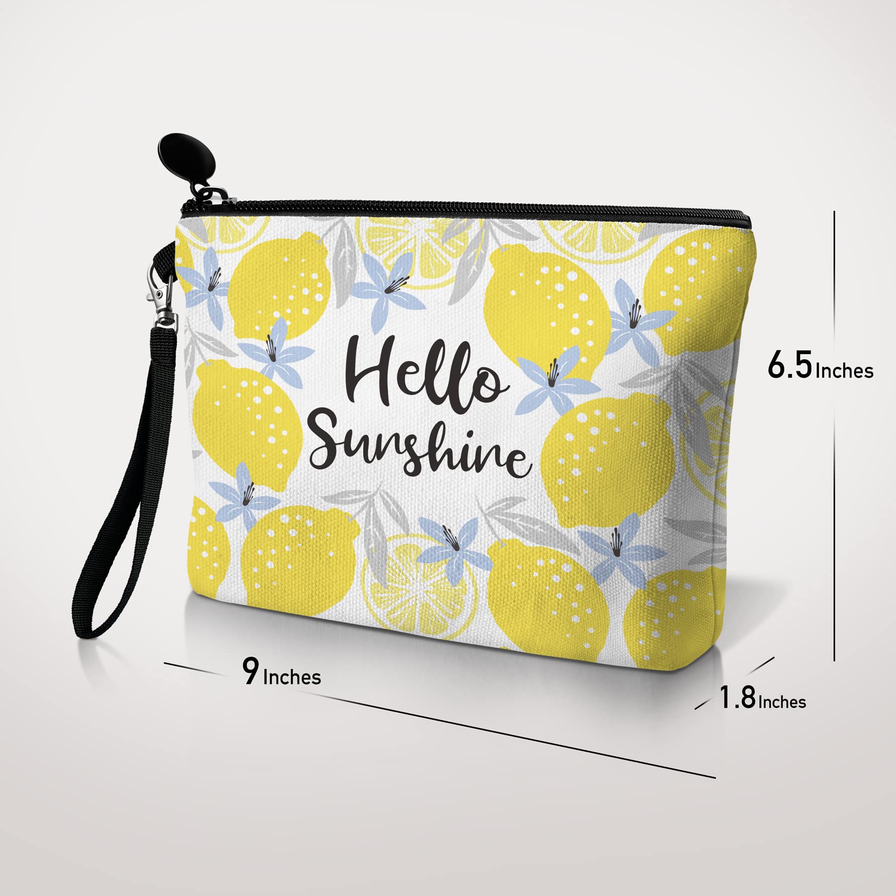 Hglian Lemon Travel Makeup Bag,Inspirational Cosmetic Toiletry Accessories Organizer,Cute Zipper Pouch for Purse,Gifts for Women