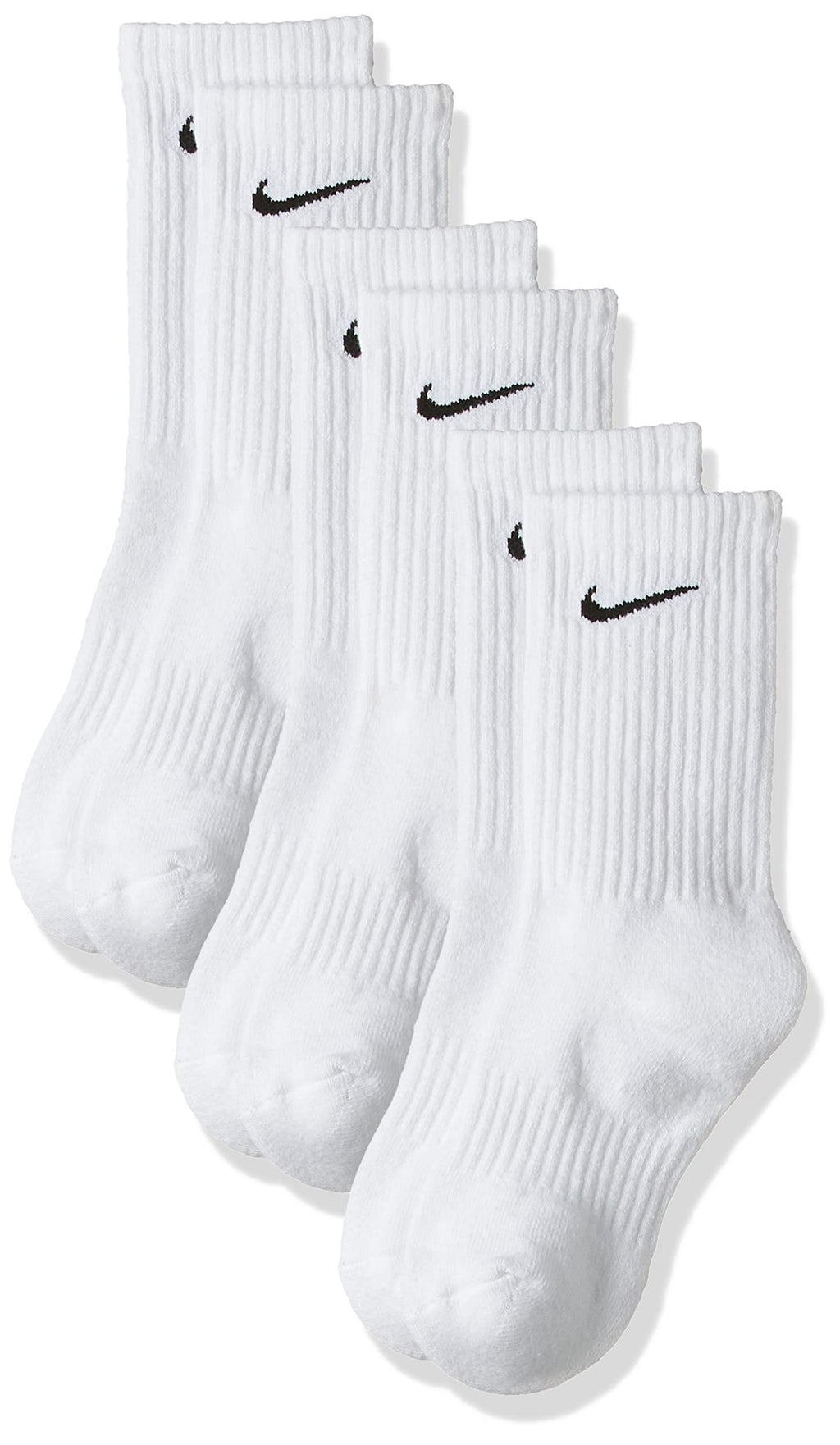 Nike Everyday Cushion Crew Training Socks, Unisex Socks with Sweat-Wicking Technology and Impact Cushioning (3 Pair), White/Blac