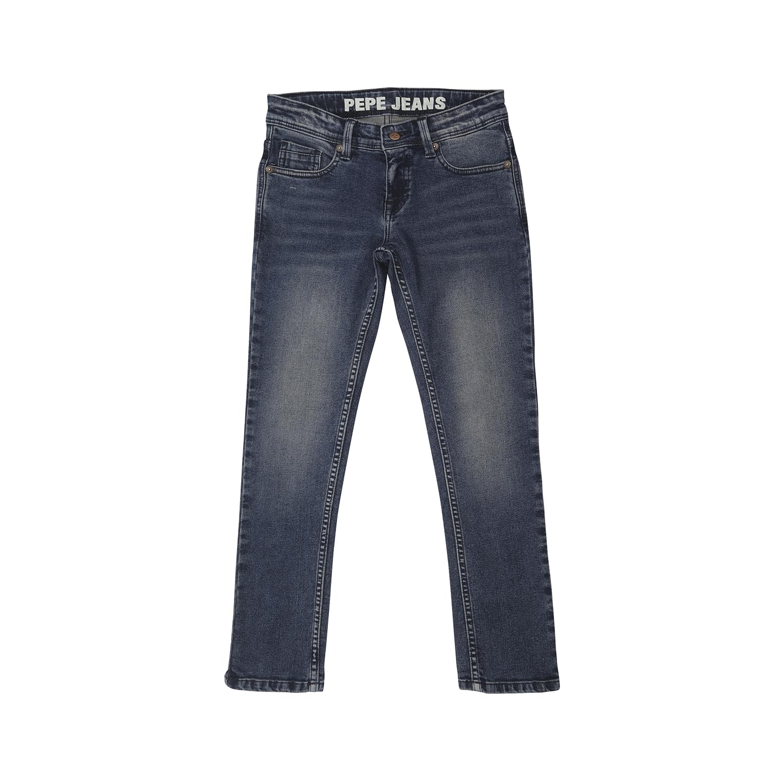 Pepe Jeans Boys Grayson Cashed Mid Waist Slim Fit Denim, Med Used,14