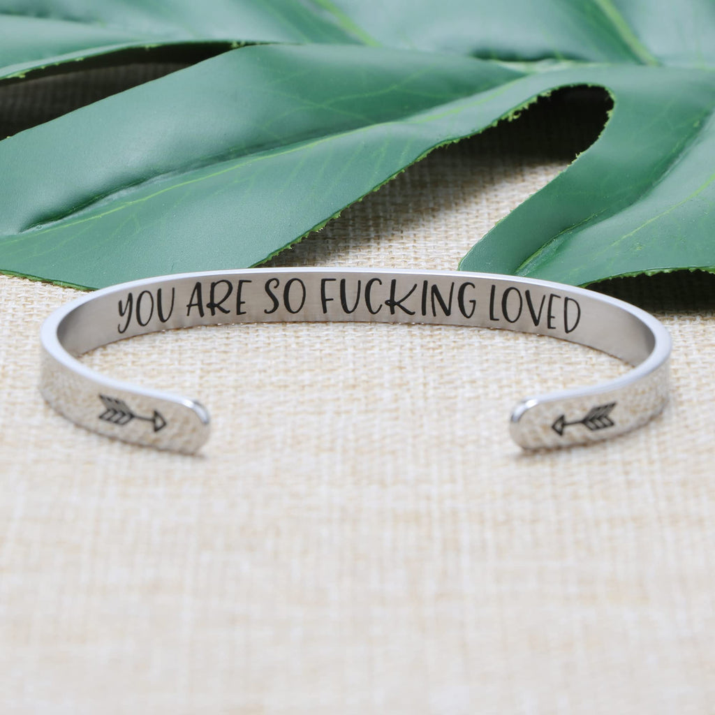 Friend Gift for Women Encouragement Birthday Christmas Cuff Bracelets for Women Bestie Classmates Stainless Steel Friendship Jew