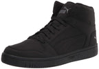 PUMA Men's REBOUND LAYUP NUBUCK Sneaker, Puma Black-Puma Black-CASTLEROCK, 11.5