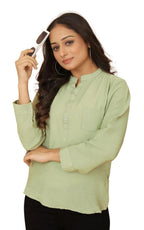 Kesudi Women Solid Tunic Top - Jeans Top - Fully Stitched Full Sleeve - Solid Color - Regular Fit - Office Wear Festival - Tunic
