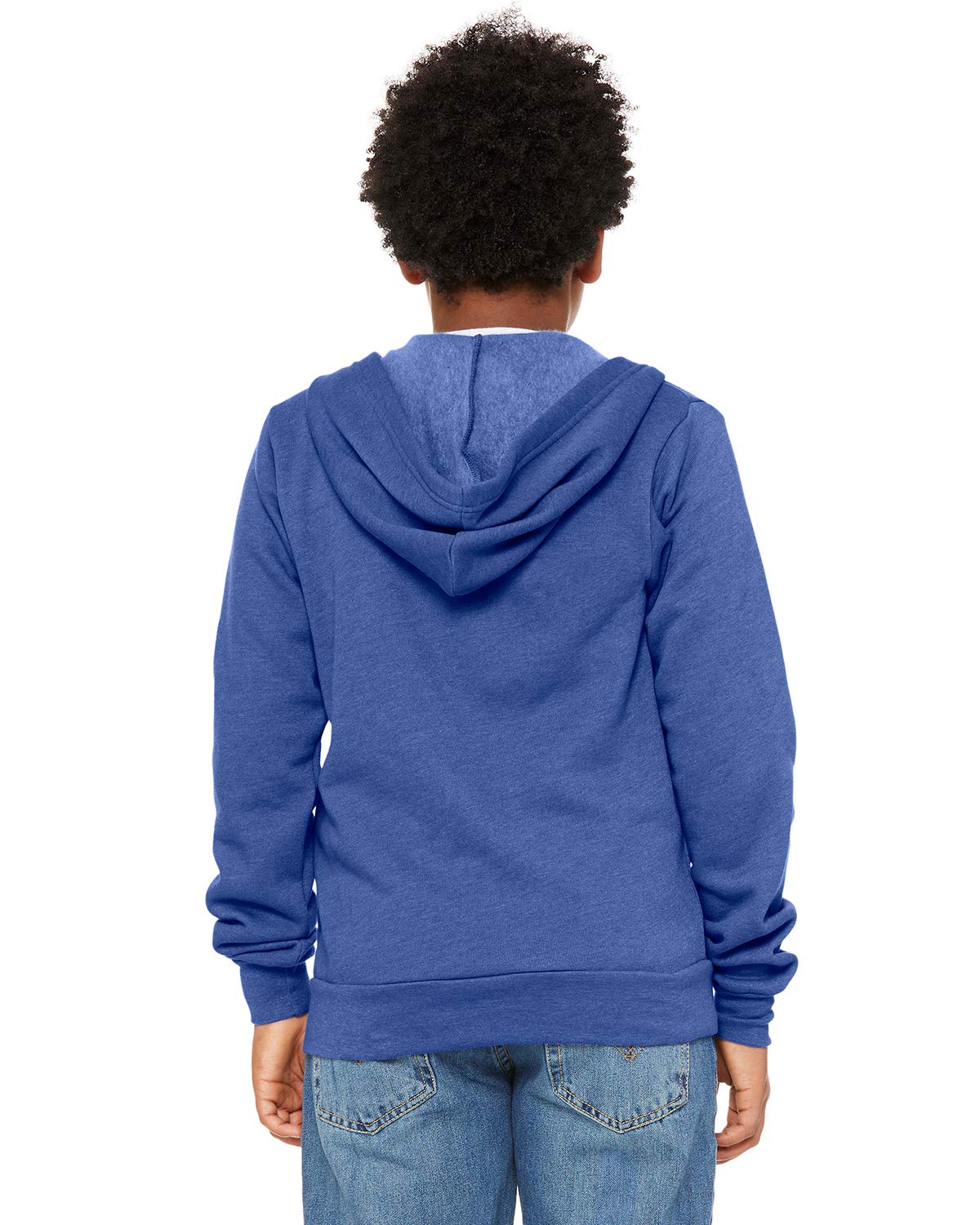 Youth Sponge Fleece Full-Zip Hooded Sweatshirt - HTHR TRUE ROYAL - S(D0102H7KEMP)