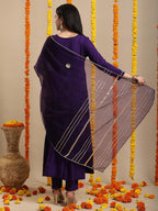 ANNI DESIGNER Women s Rayon Blend Kurta with Pants and Dupatta, Begani, 36