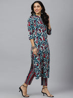 Anni Designer Women'S Cotton Blend Printed Straight Kurta With Pant (Milan)