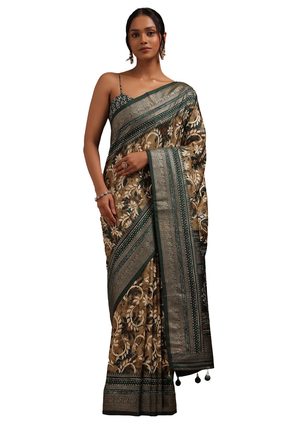 Soch Women Dola Silk Botanical Print Saree