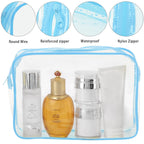 Tbestmax 10 Pack Clear Cosmetic Bags Makeup Bags Portable Waterproof TSA Approved Travel Toiletry Bags Large Organizer