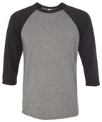 Unisex 34-Sleeve Baseball T-Shirt - gRY cHR BLK TRB - S(D0102H7Wgg8)