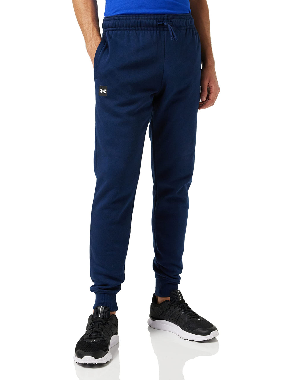 Under Armour mens Rival Fleece Joggers , Academy Blue (408)/Onyx White , Large