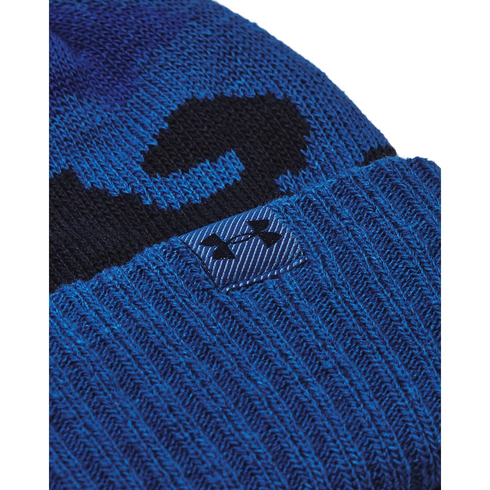 Under Armour Boys' Beanie & Glove Combo, (432) Tech Blue / / Tech Blue, One Size Fits Most