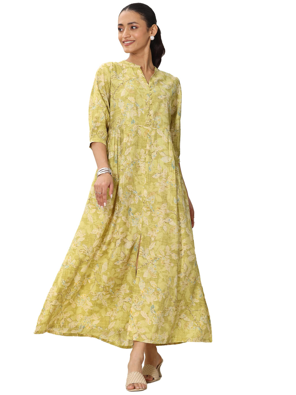 Libas Womens Printed Silk Blend A-Line Dress For Women