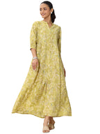 Libas Womens Printed Silk Blend A-Line Dress For Women