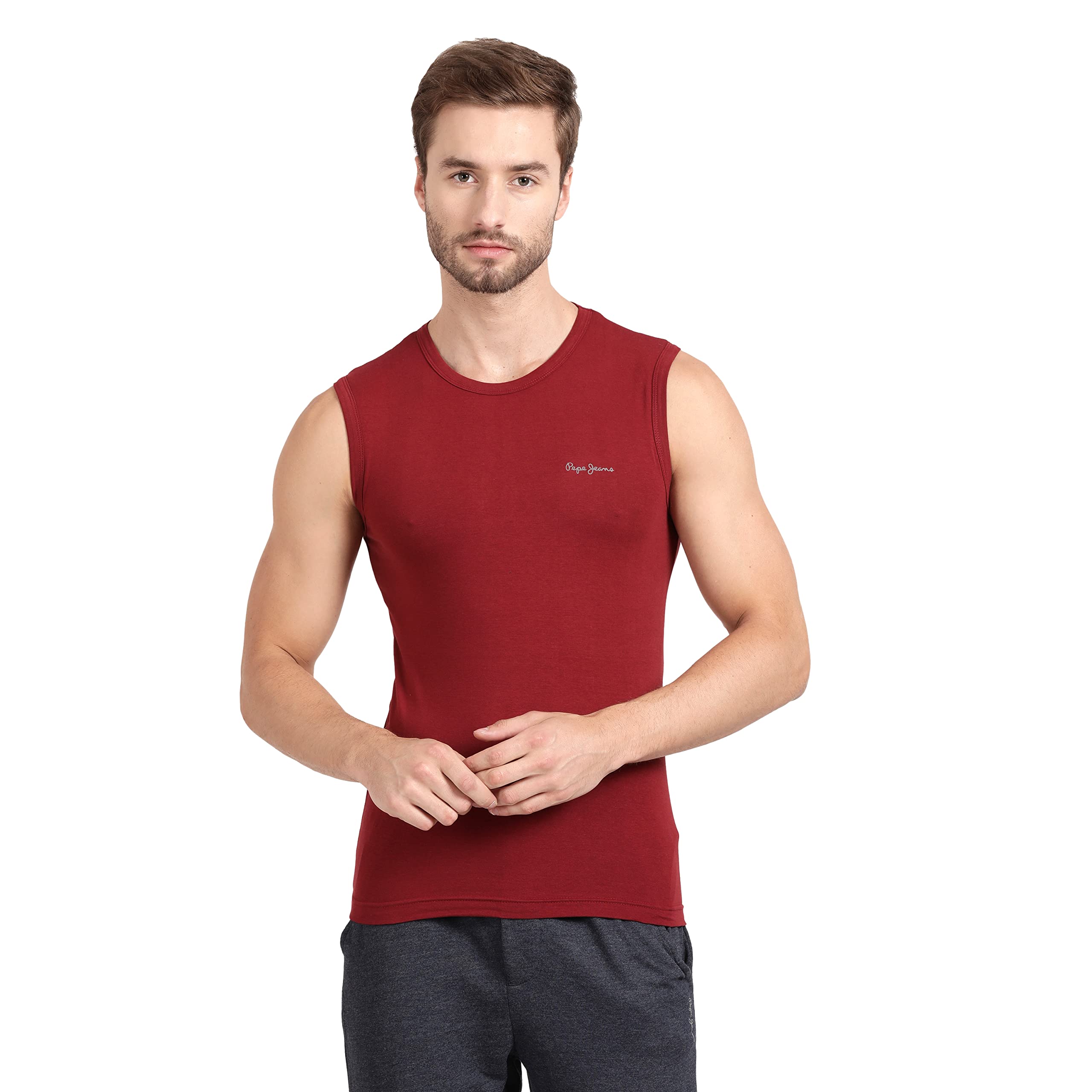 Pepe Jeans Men Vests, Dark Red, M