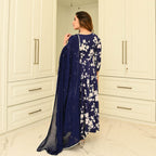 ANNI DESIGNER Womens Rayon Blend Printed Anarkali Kurta with Pant & Dupatta (Kanodiya Blue_XXL_Blue_XX-Large)