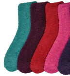Mamia 6 Pairs Women's Cozy Slipper Socks Fuzzy Sock Multi Color (Solid Colors)