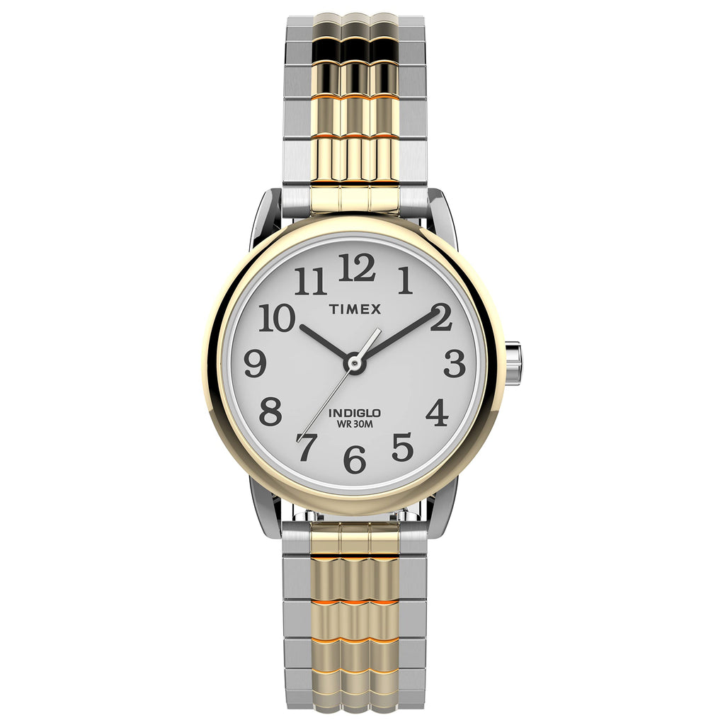 Timex Women's Easy Reader 25mm Perfect Fit Watch - Two-Tone Case White Dial with Two-Tone Expansion Band
