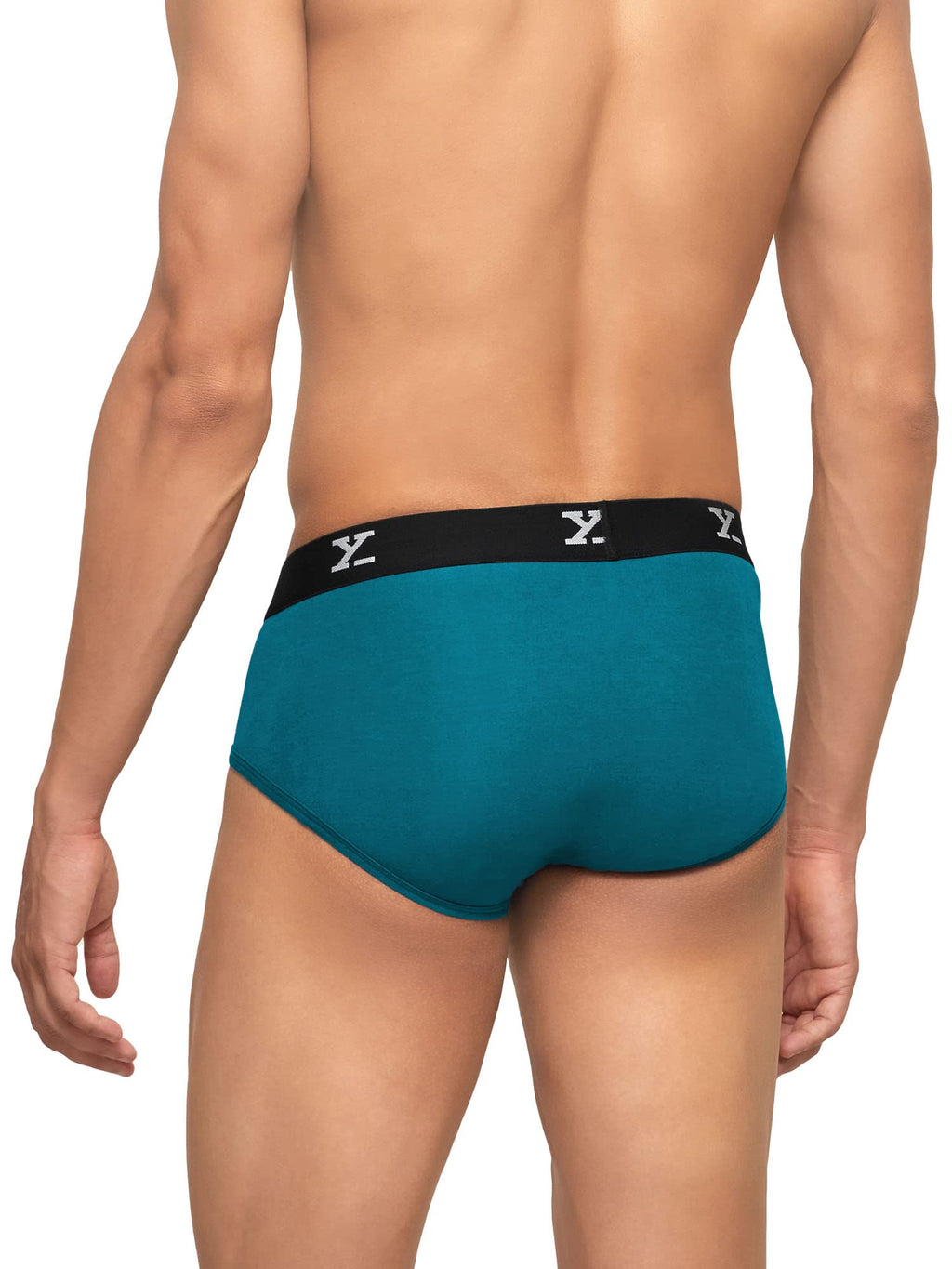 XYXX Mens Underwear Shuffle IntelliSoft Antimicrobial Micro Modal Brief Pack of 5 (Black ; Deep Sea Blue ; Lime Green ; Yoga PE