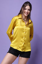 POPWINGS Satin Shirts for Women | Stylish Western | Regular Fit, Full-Sleeves, Casual & Semi-Formal