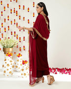 Varanga Women Pink Embroidered Sequinned Kurta Set With Dupatta