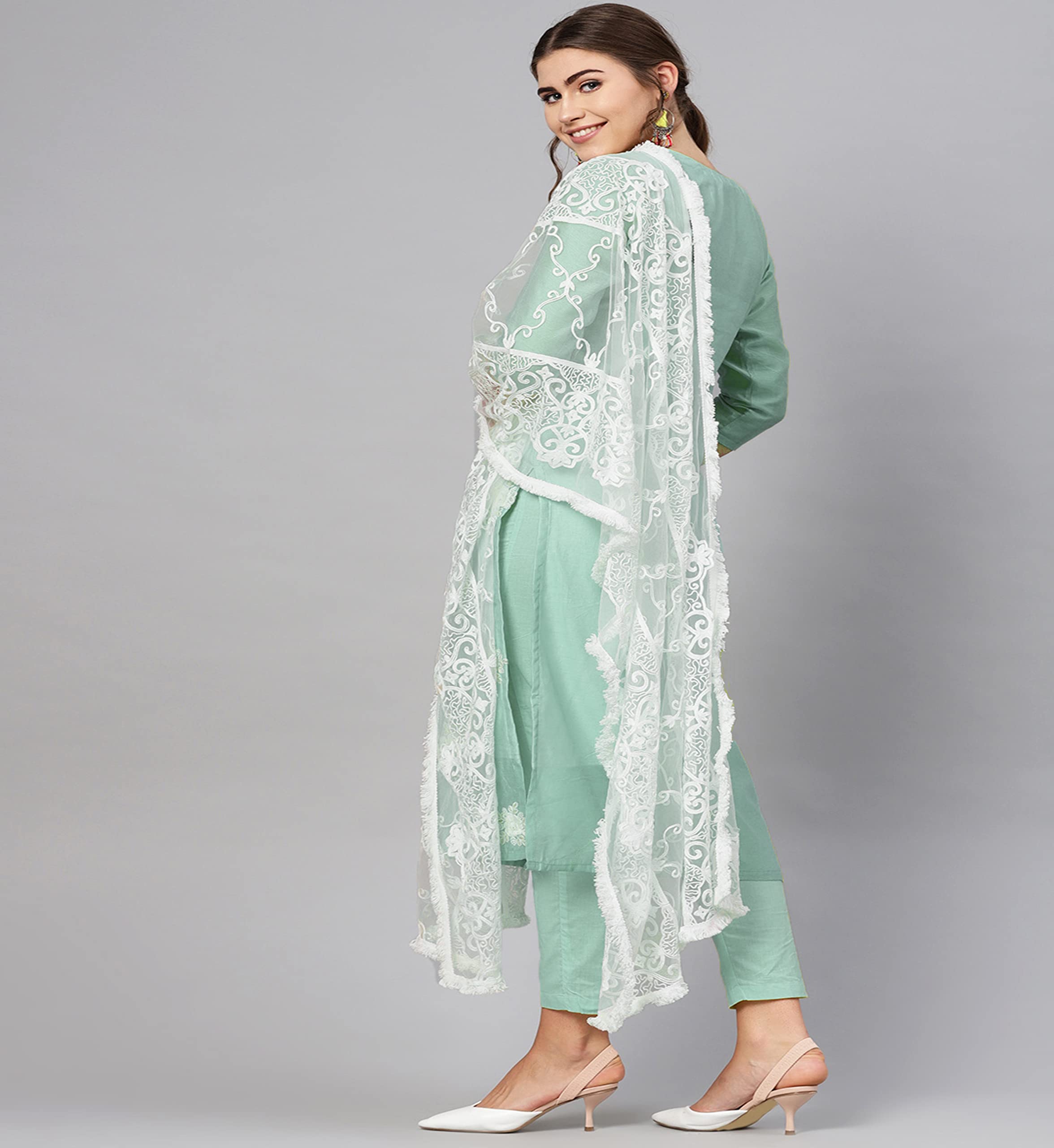 Anni Designer Crepe Women Kurti With Pant And Dupatta