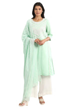 Aurelia Women'S Viscose Regular Round Neck Embroidery Kurta Set