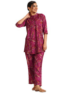 Libas Women Silk Blend Printed Co-Ord Set (99236_Pink_L)