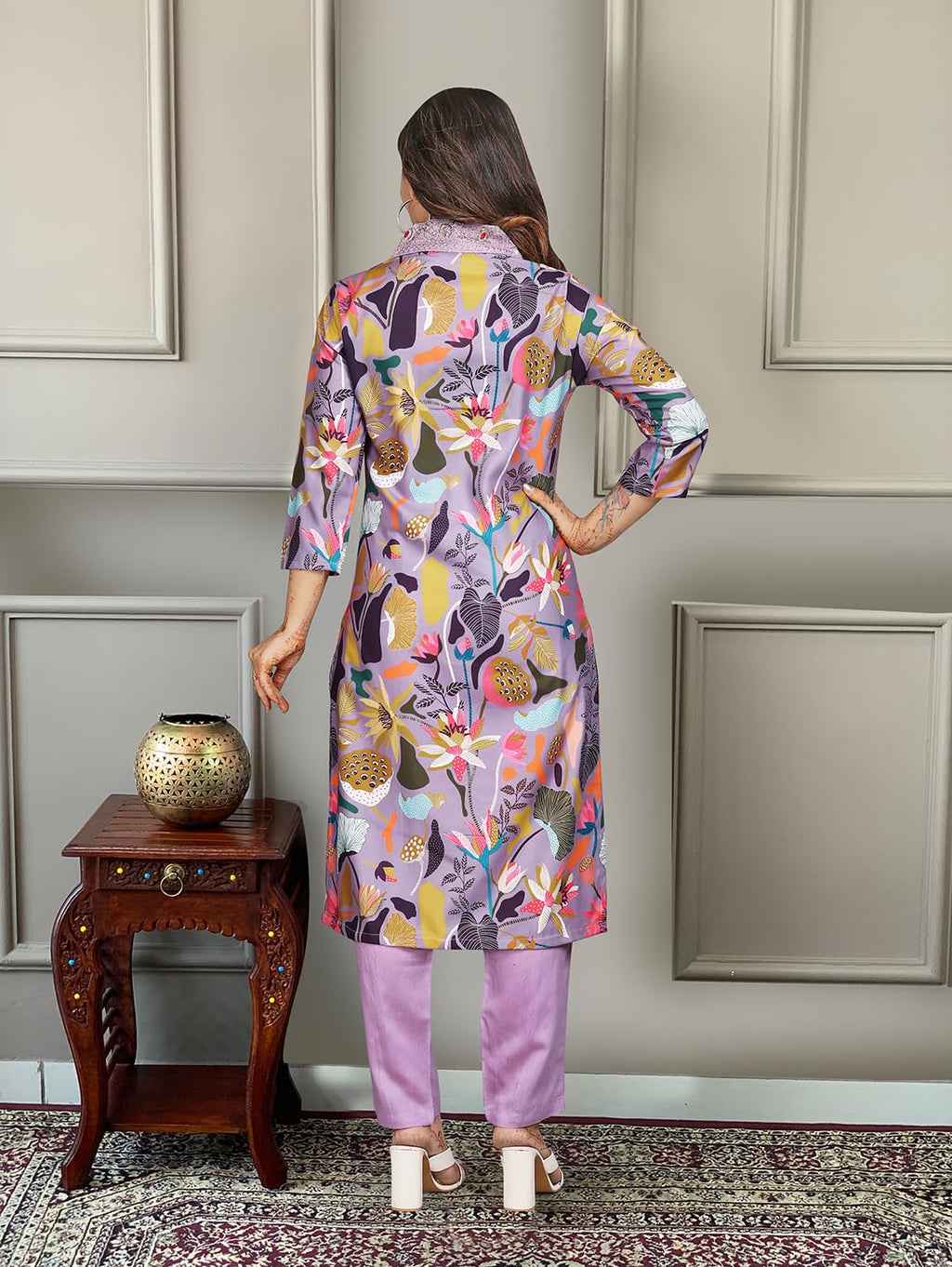 Naixa Womens Wine Rayon Straigth Kurta with Pant and Dupatta Set