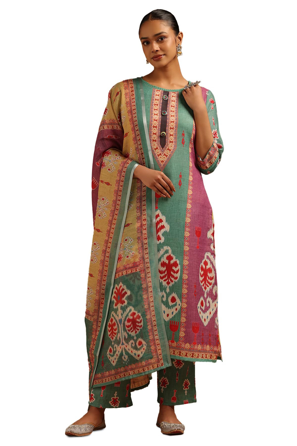 Soch Women Linen Ethnic Salwar Suit Set