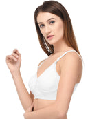 Fabme WomenS Cotton Non Padded Wire Free Maternity Bra Pink,Skin,White