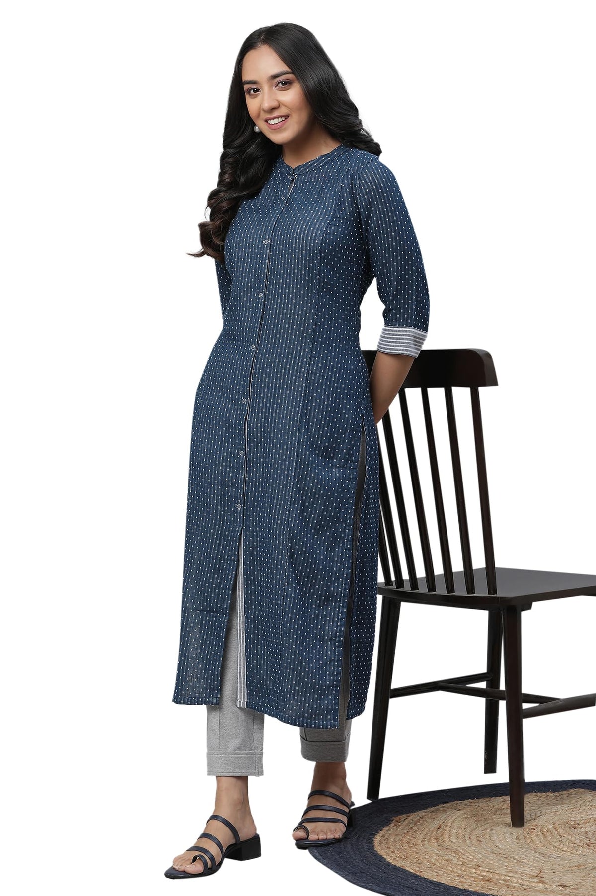 Aurelia Women Cotton Kurta 23AUA14454-702449-Multicoloured-S White