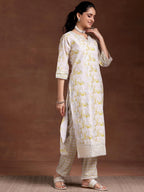 Libas WomenS Cotton Blend Kurta Set (35378_Beige