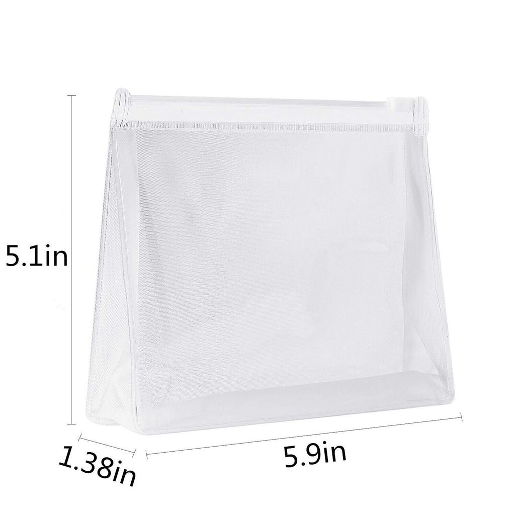 sansheng Small Clear Cosmetic Bag with Zipper,(5.9X1.38X5.1inch) Plastic Zipper Bags,Mini Clear Pouch for Toiletries and Gifting