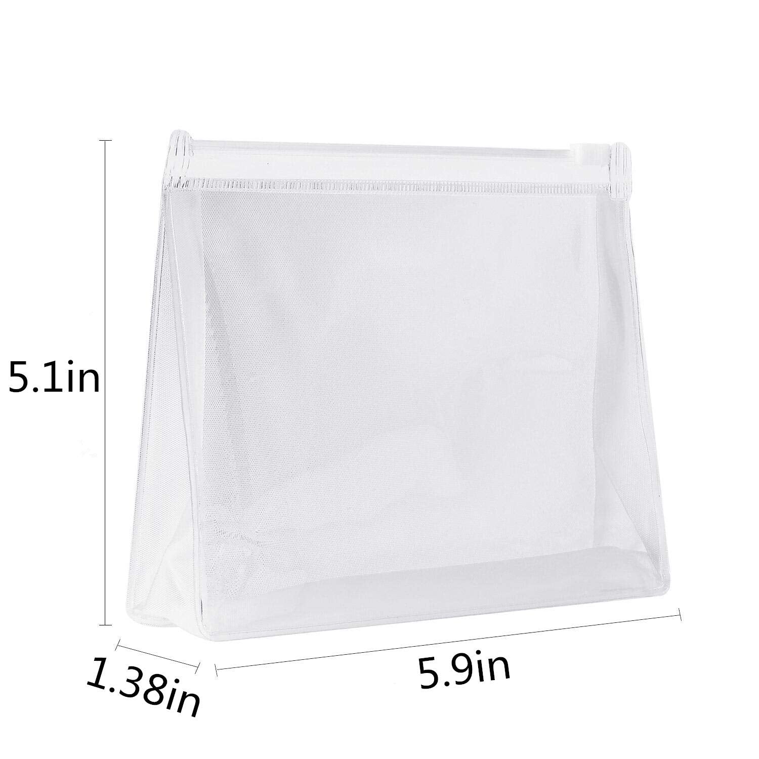 sansheng Small Clear Cosmetic Bag with Zipper,(5.9X1.38X5.1inch) Plastic Zipper Bags,Mini Clear Pouch for Toiletries and Gifting