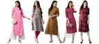 ANNI DESIGNER Women's Crepe Straight Printed Kurta Pack of 5 (Crepe-Combo-NW_023_S_Multicolor_Small)