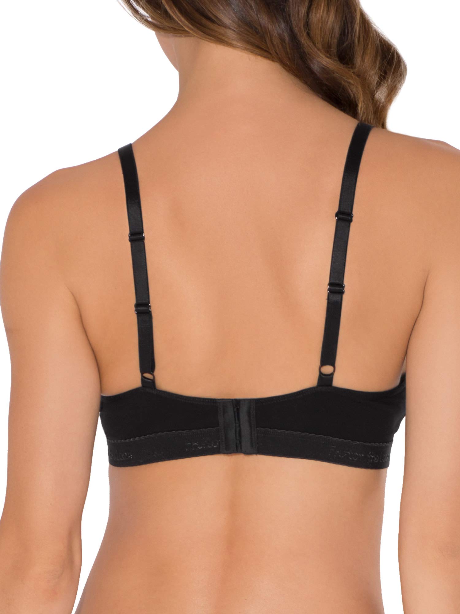 Fruit of the Loom womens Wirefree Cotton Bralette Bra, Black Hue/Sand, 36B US