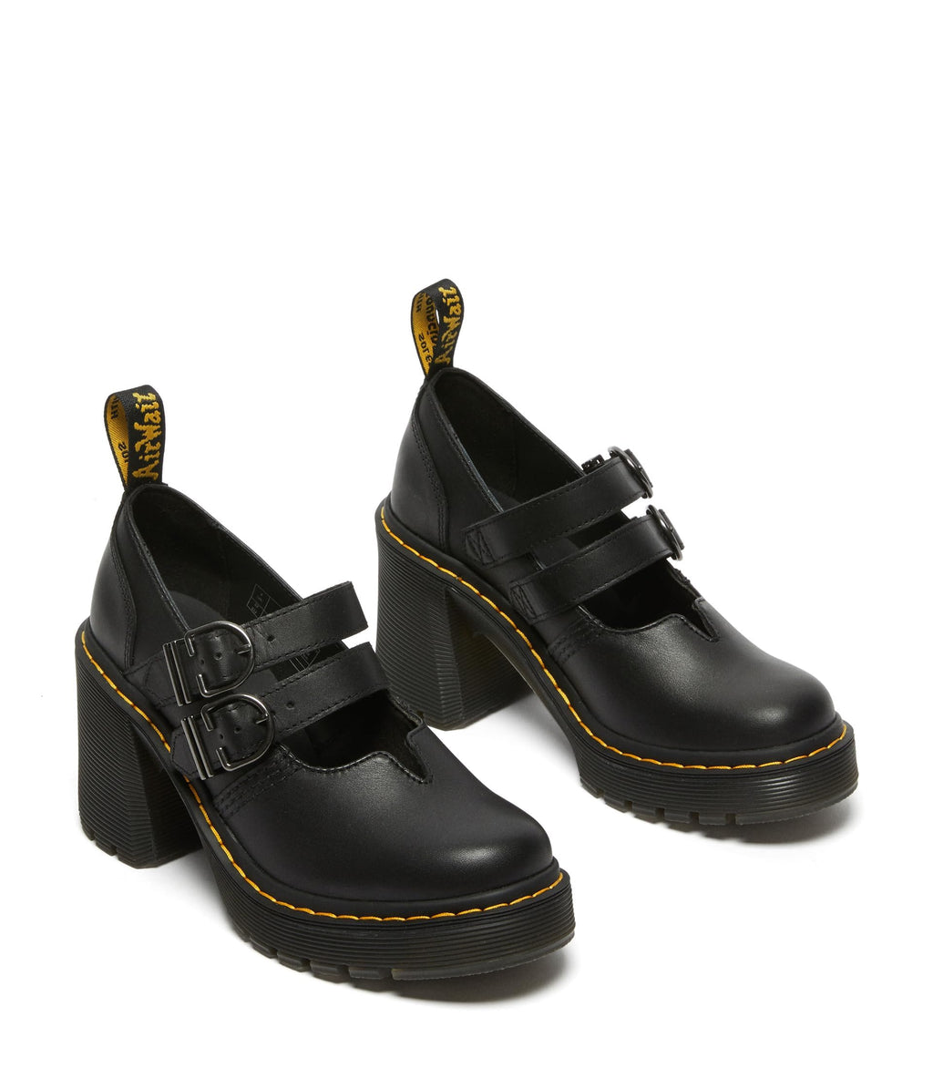 Dr. Martens Women's Eviee Platform, Black Sendal, 5