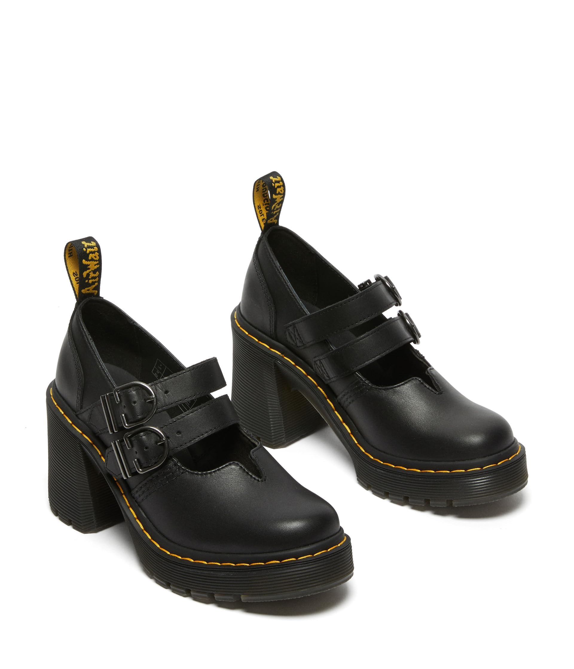 Dr. Martens Women's Eviee Platform, Black Sendal, 5