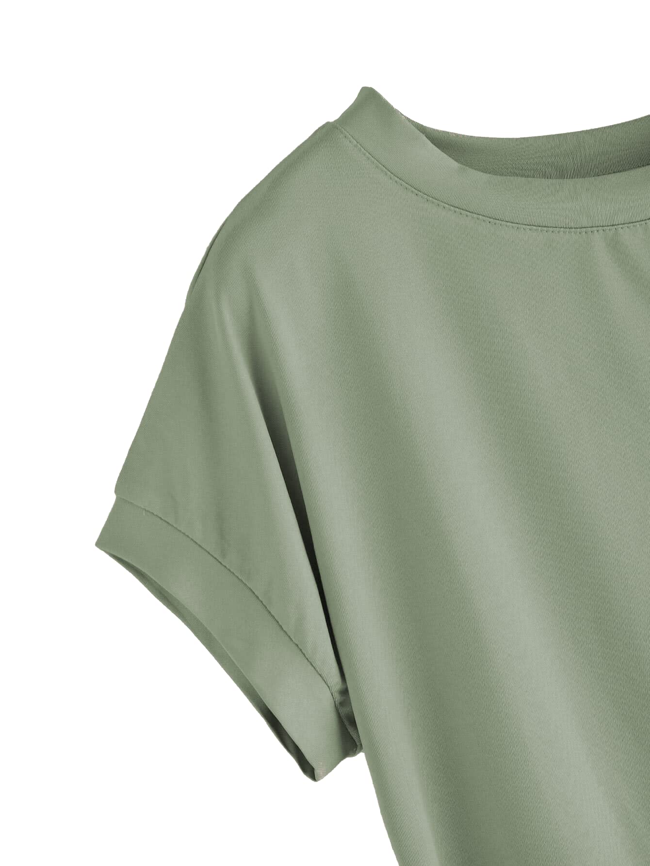 Fabricorn Womens Pista Greeen Solid Regular Fit Short Sleeve Casual T-Shirt